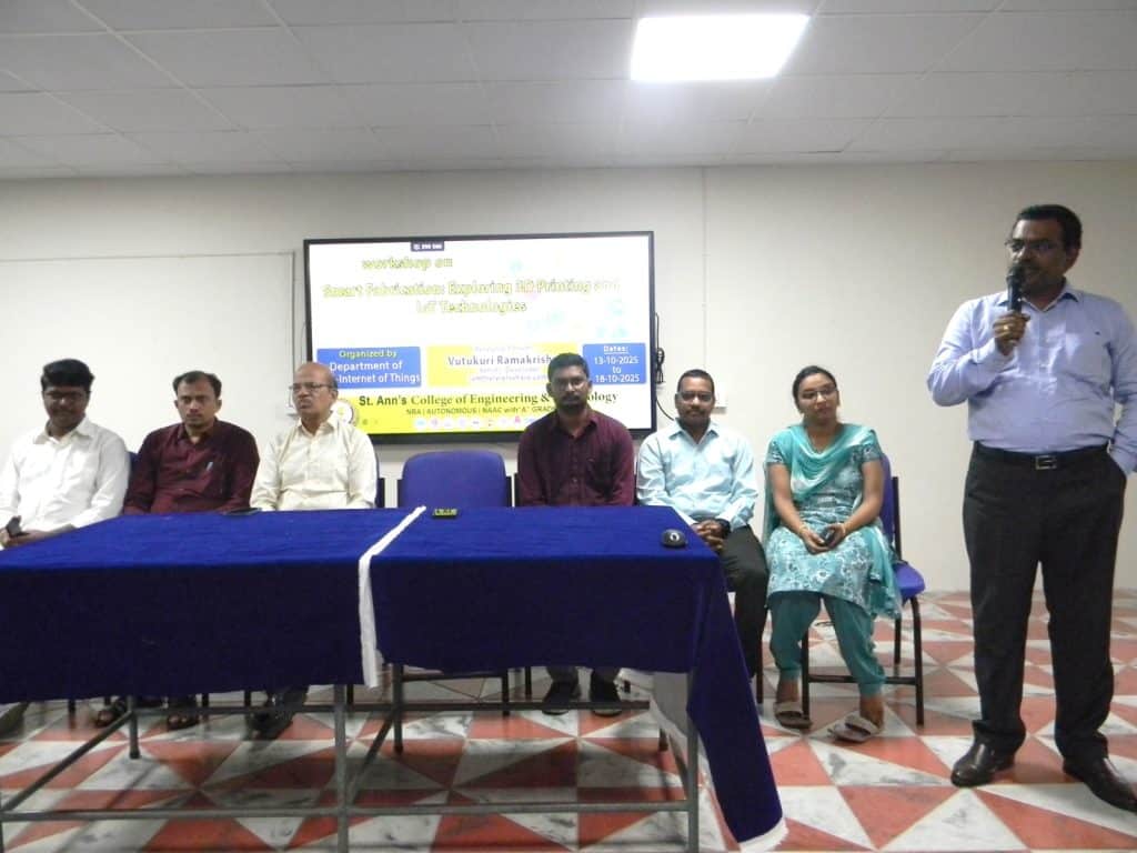 Successfully Concluded Two-Day Workshop on “Smart Fabrication: Exploring 3D Printing and IoT Technologies