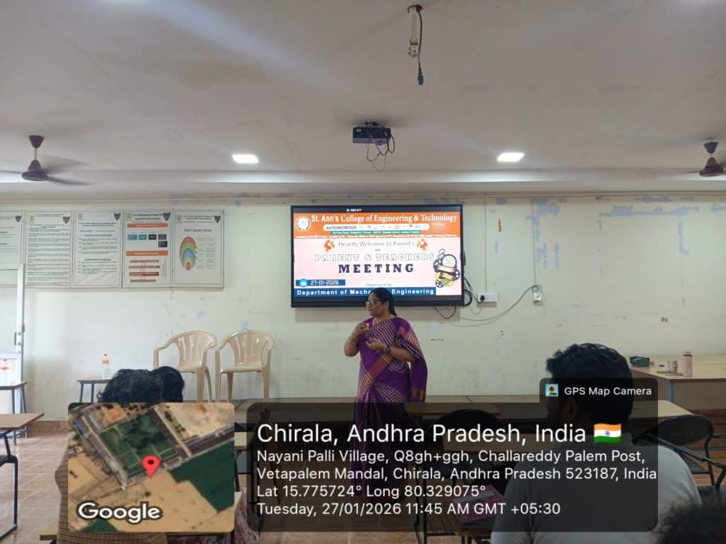 Parent–Teacher Meeting Conducted by Mechanical Engineering Department at St. Ann’s College of Engineering & Technology